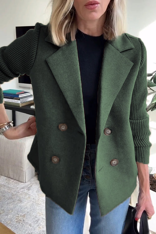 Amelia™ | Stylish Blazer with Knitted Sleeves