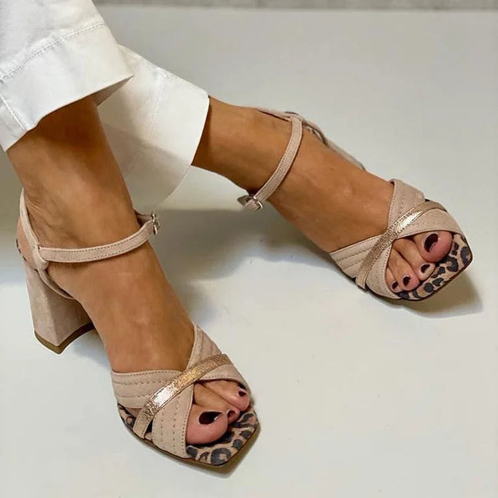 HIGH HEEL SANDALS WITH CROSS BAND