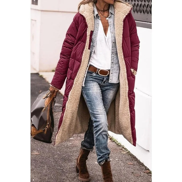 Zoe™ - Comfortable Warm Fleece Long Hooded Puffer Jacket