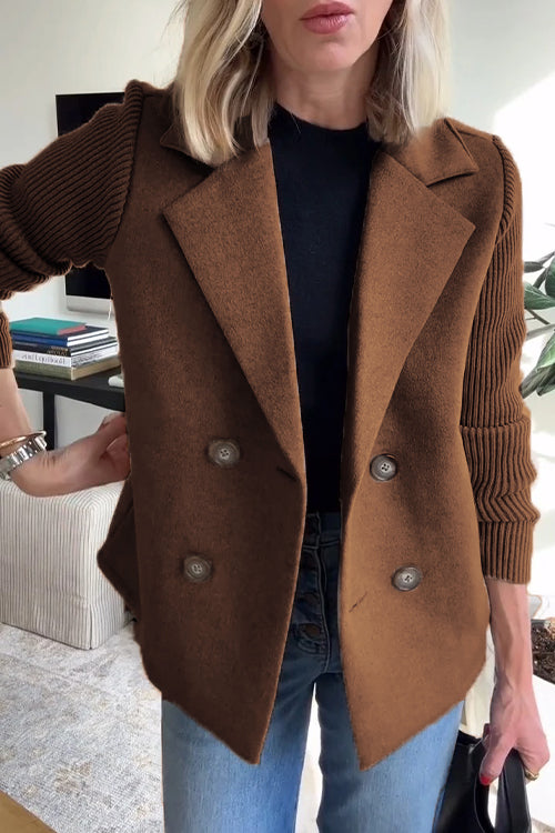 Amelia™ | Stylish Blazer with Knitted Sleeves