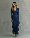 Claire | Elegant dress with fringe sleeves