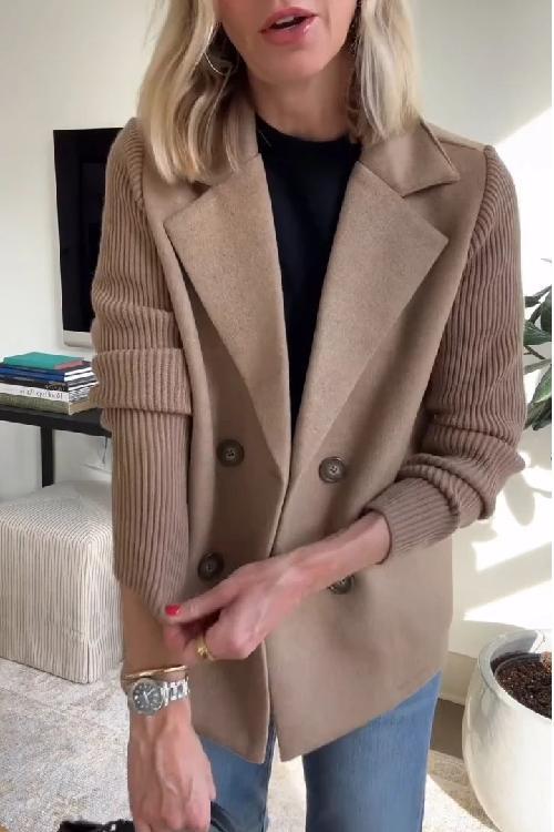 Amelia™ | Stylish Blazer with Knitted Sleeves
